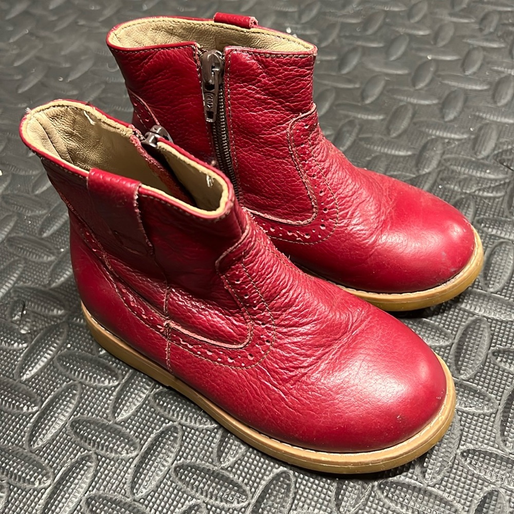 Elephantito Leather Booties - Toddler Girl 9US - VGUC